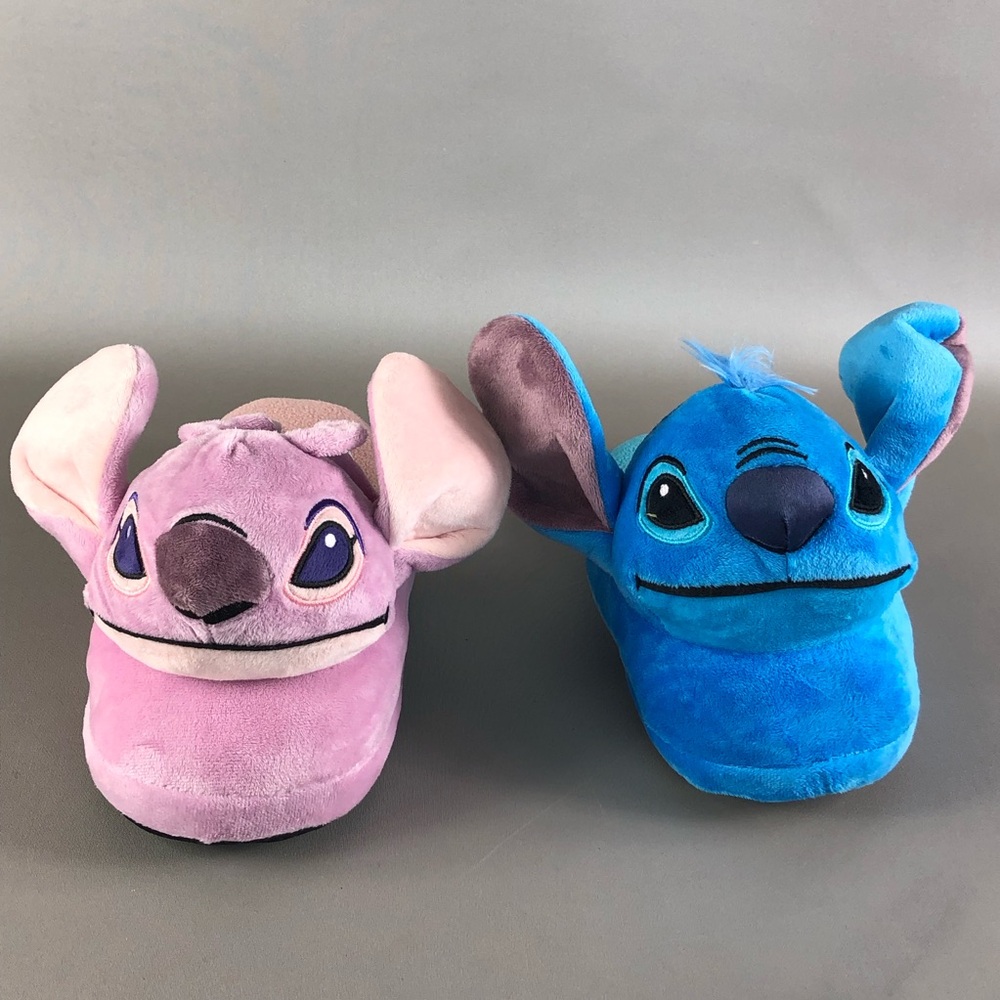 Stitch and Angel Plush Slippers